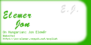 elemer jon business card